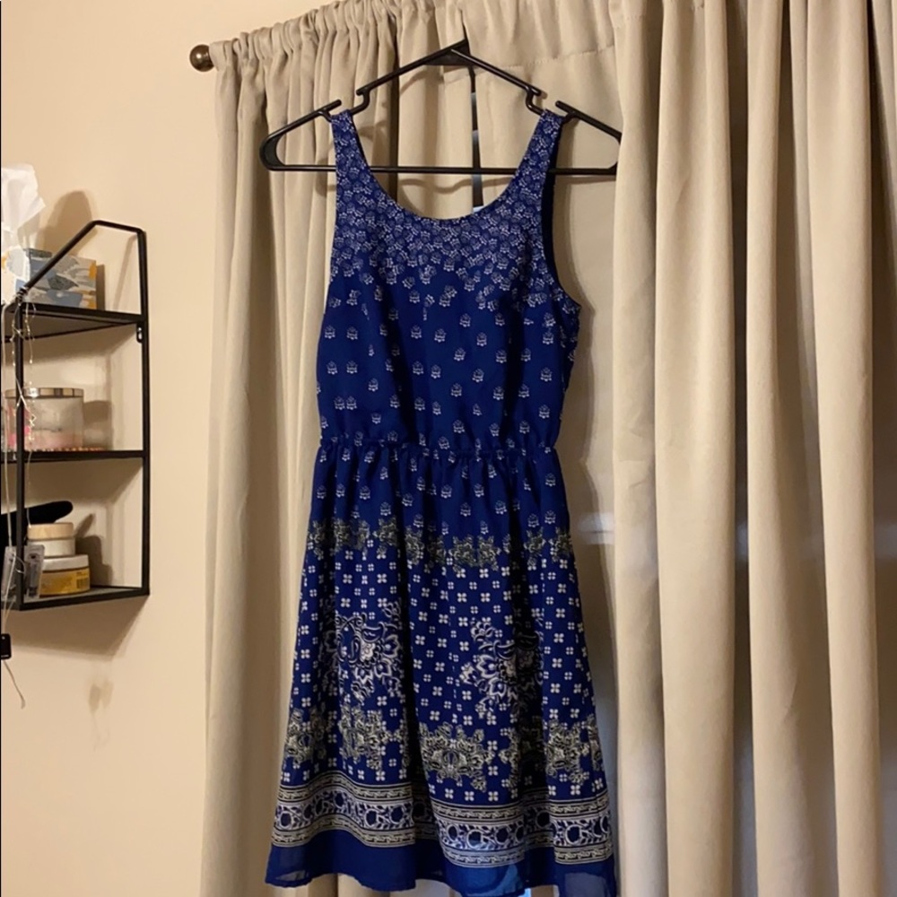 Blue dress with a little open back!